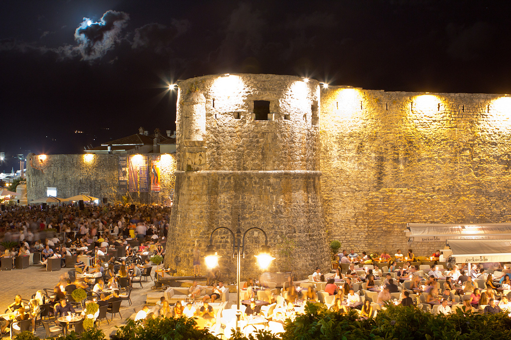 Night market in Budva town